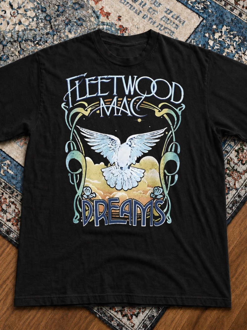 Gildan Black Fleetwood Mac "Dreams" Tee with White Dove Graphic